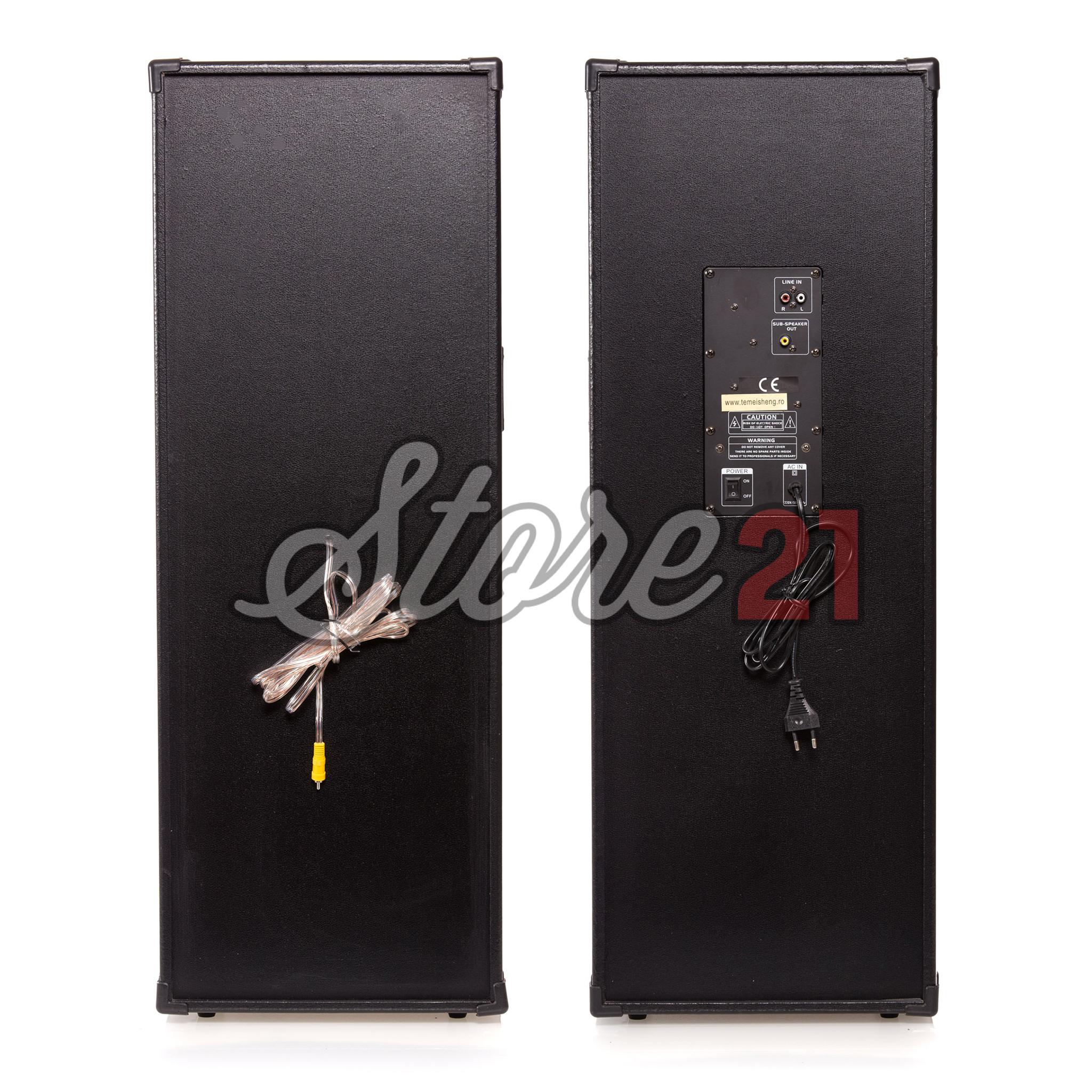 Set Boxe Active  TEMEISHENG 2308 , 650W , Bluetooth ,Radio, Usb ,SD Card,Microfon Cu Fir